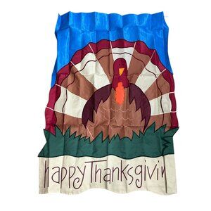 Toland Enterprises Happy Thanksgiving Yard Flag Turkey Fall Outdoor Garden